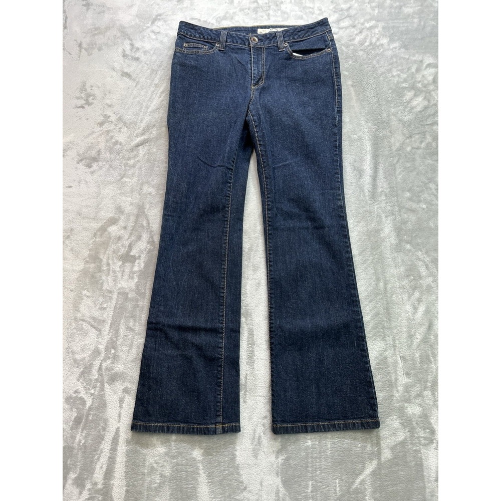 Vintage DKNY Y2K Jeans Womens Sz 12 Dark Blue Bootcut Western Cowgirl Chic Bell